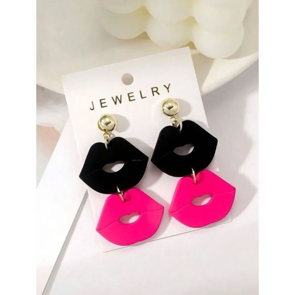 Double Heart Dangle Earrings